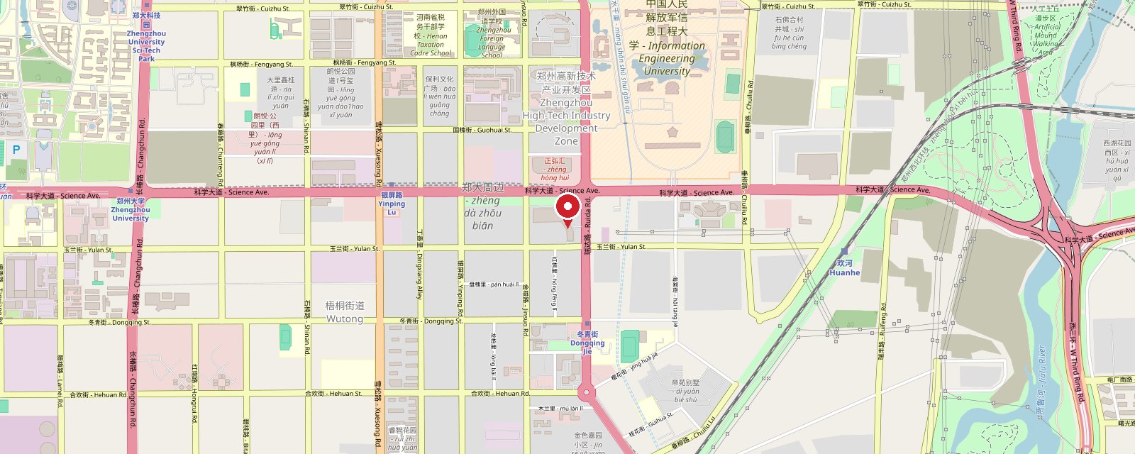 华中办事处位置地图：河南省郑州市高新区正弘广场